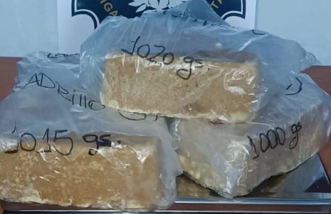 Foto cedida a Subrayado. La droga pesó casi cuatro kilos.