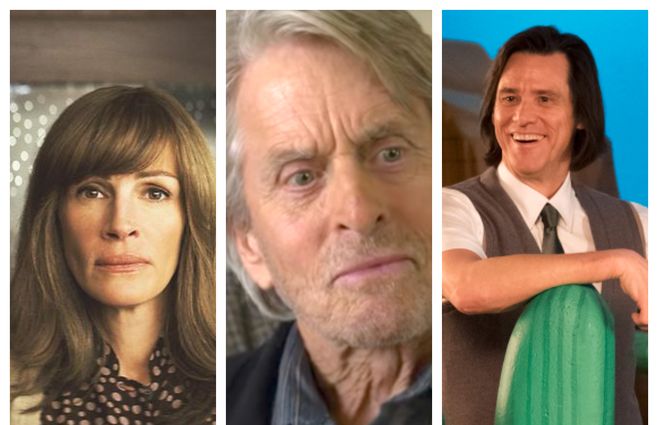 Julia Roberts (Homecoming), Mihael douglas (El método Kominsky) y Jim Carrey (Kidding), tres estrellas de primer nivel que&nbsp;