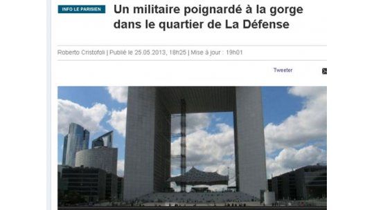 Otro militar acuchillado en la garganta, esta vez en París