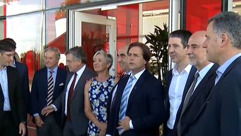 El presidente Luis Lacalle Pou en la nueva planta de La Trigueña.