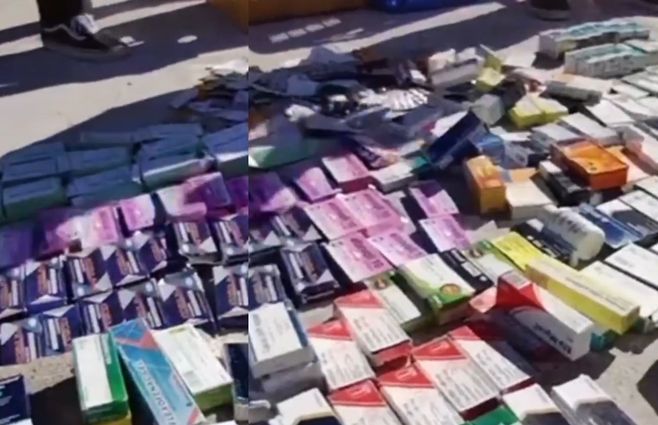 Medicamentos en la feria de Piedras Blancas.