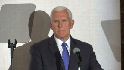 Foto: Mike Pence en en Bogotá este lunes, durante la reunión del Grupo de Lima.