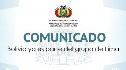 bolivia se suma al grupo de lima buscando salida pacifica a crisis venezolana