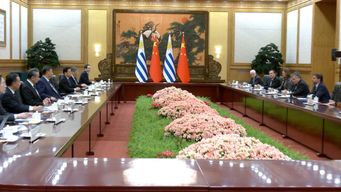 Visita del presidente de Uruguay Lacalle Pou a China, en noviembre de 2023.