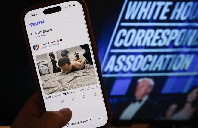 Foto: AFP. Donald Trump publicó en red social la foto del detenido.