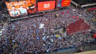 Foto: AFP. Banderazo argentino en Nueva York, EEUU.