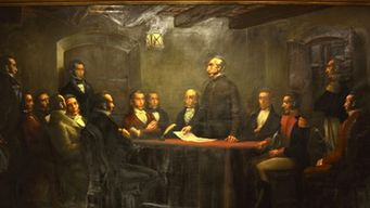 Cuadro de Eduardo Amézaga sobre la Declaratoria de la Independencia. Crédito: Museo de Historia Nacional.