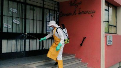 Cerro Largo: fumigan espacios públicos (foto: Silvia Techera, corresponsal de Subrayado).