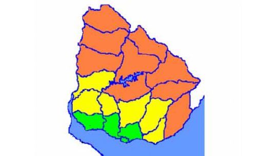 Alerta naranja para el norte del país este martes