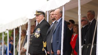 Lacalle Pou en el acto por el aniversario y Día de la Armada Nacional. Foto: FocoUy.
