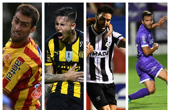 Alles (progreso), Bryan Rodríguez (Peñarol), Pastorini (Wanderers) y Tata González (Defensor)