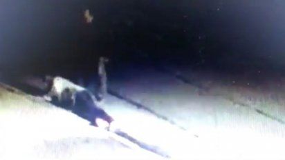 El joven yace en el suelo.&nbsp; Jorge R&iacute;os est&aacute; parado. La c&aacute;mara muestra lo que pas&oacute;&nbsp;