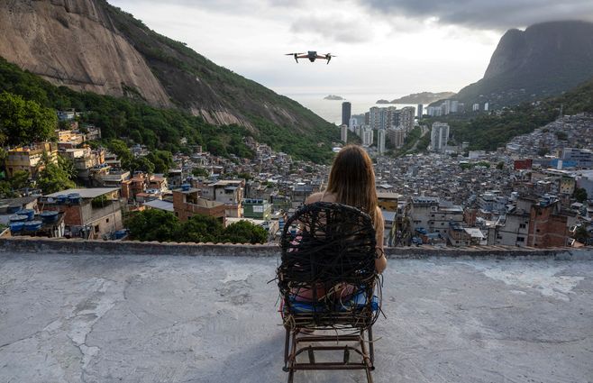 Foto: AFP. Videos con dron en favela de Rocinha.