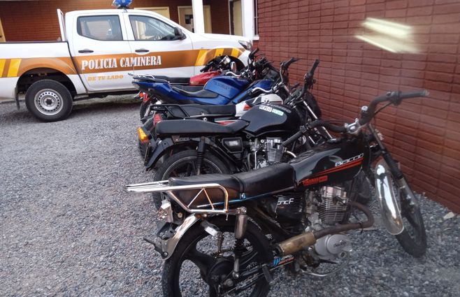 Las motos incautadas. Foto: Policía Caminera.