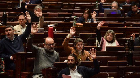 Diputados del Frente Amplio votan proyecto. Foto: FocoUy