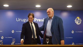 Lacalle Pou y Pablo Atchugarry en conferencia de prensa: Foto: FocoUy Dante Fernández.