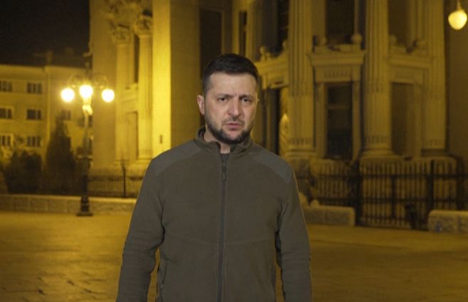 Presidente de Ucrania Volodomir Zelenski en el video divulgado este sábado.