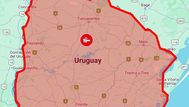 El mapa falso, publicado en el sitio web de Inumet, y en la cuenta de X.