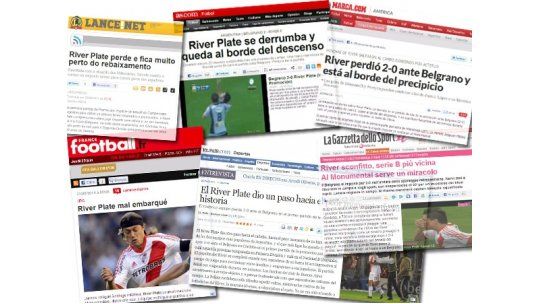 La debacle del gigante River Plate argentino es tapa en el mundo