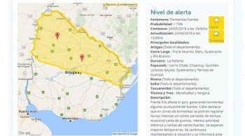 continua alerta amarilla de inumet para departamentos del norte