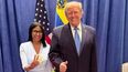 La foto de Delcy Rodríguez con Donald Trump, en la reunión del martes en Nueva York. Foto: AFP