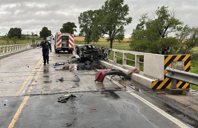 Foto: Policía Caminera. El de este viernes a las 16:00 horas fue el segundo accidente fatal en ruta 3, en la misma tarde.