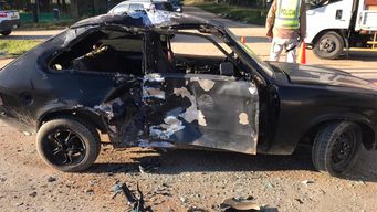 un motociclista en estado grave tras chocar contra un auto en la ruta 8