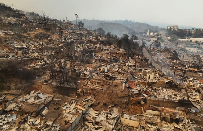 Foto: AFP. Incendios sin control en Chile.