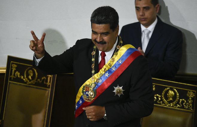 Nicolás Maduro tras su discurso de juramento para su segundo término como presidente de Venezuela.&nbsp;