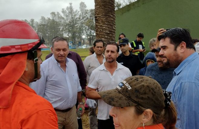 Lacalle Pou en Piedras Coloradas, Paysandú. Foto: Elizabeth Gómez, del equipo corresponsal de Subrayado, con cámara de José Brasesco.