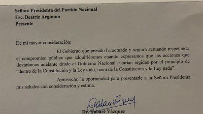 vazquez respondio al reclamo del partido nacional sobre el uso del portal de presidencia