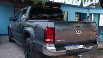 La camioneta incautada en Río Branco. Foto: Ministerio del Interio.