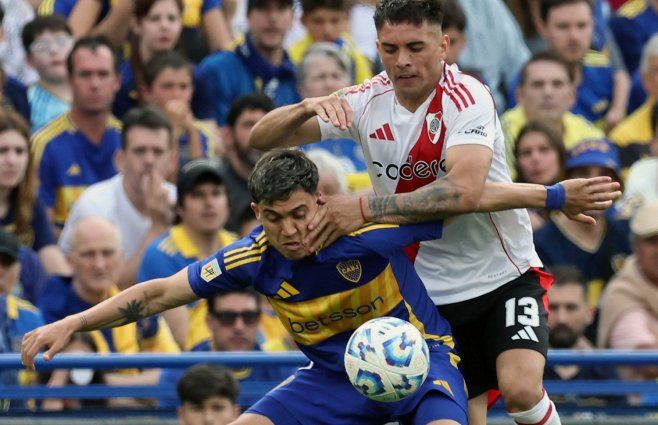 Foto: AFP. Boca- River, en La Bombonera.