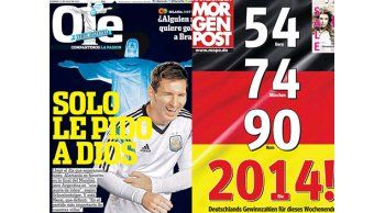 Los diarios argentinos y alemanes sobre la final del Mundo