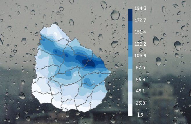 Imagen: Inumet. Precipitaciones del miércoles al viernes.