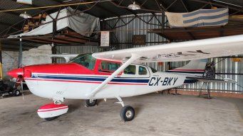 La avioneta robada del aeroclub de Rivera.&nbsp;