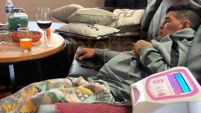 Maradona dormido en la intimidad.