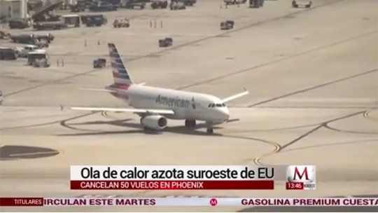 Cientos de vuelos cancelados por temperaturas superiores a 50º en EEUU