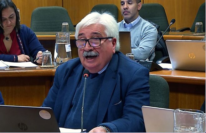 Juan Gómez en Comisión del Parlamento.