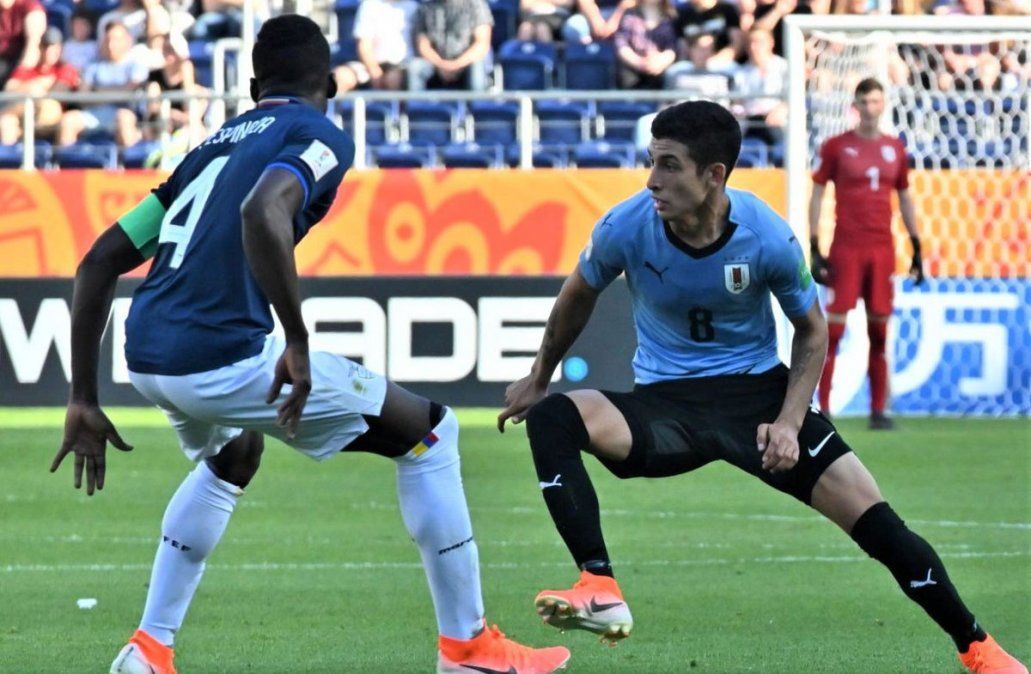 Termino el primer partido - La selección de Uruguay