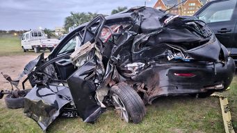 Accidente fatal en Punta del Este. El auto que conducía el hombre fallecido.&nbsp;