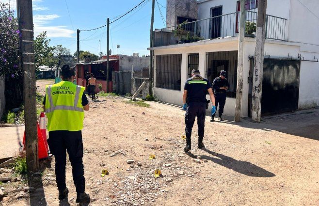 Foto: Subrayado. Escena del ataque a tiros, en Plácido Ellauri.