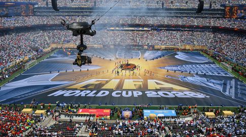 Foto: AFP. Ceremonia en la previa de la final de la Copa del Mundo.