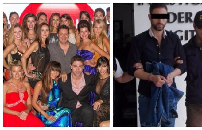 Dos momentos claves en la carrera de Santos: a principios de 2012 con sus modelos, y en 2017 detenido bevemente y conducido a la prisión de Marcos Paz