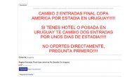 Argentinos cambian entradas para la final por estadía en Uruguay