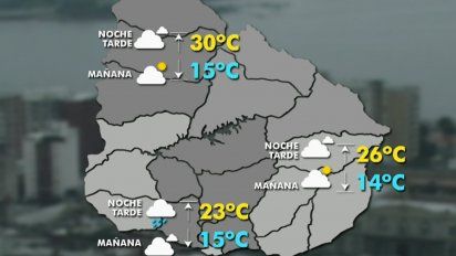 martes nuboso y con tormentas en todo el sur del pais