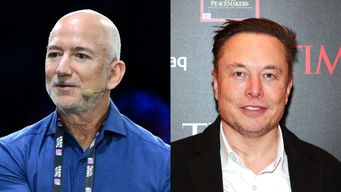 Jeff Bezos y Elon Musk. Fotos: AFP