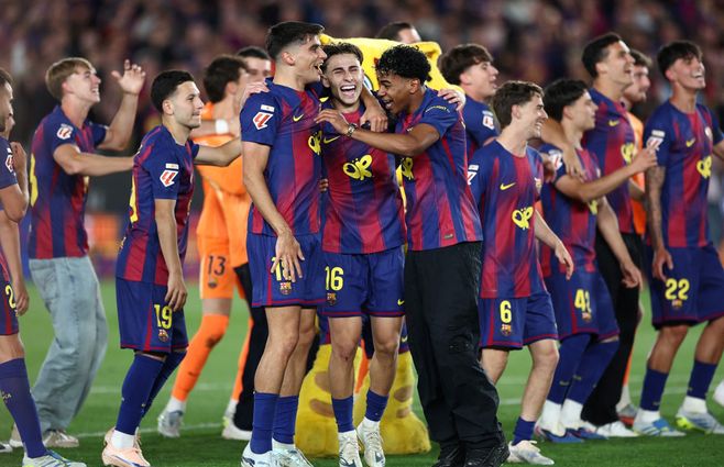 Festejo de Barcelona. Foto: AFP