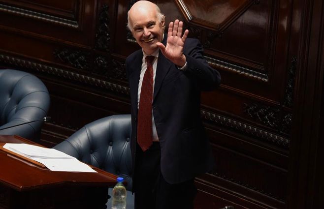 Enrique Rubio (Frente Amplio) en su despedida del Senado. Martes 5 de diciembre de 2023. Foto: FocoUy.