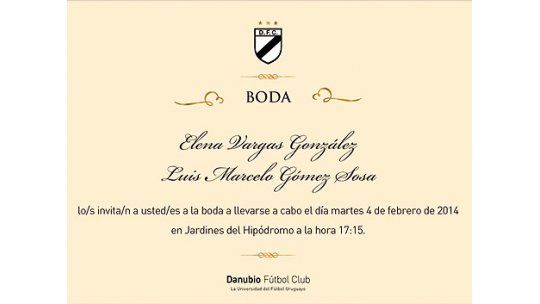 Una pareja se casa en la cancha de Danubio este martes
